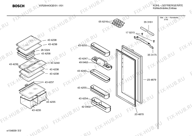 Взрыв-схема холодильника Bosch KIR26443GB - Схема узла 02