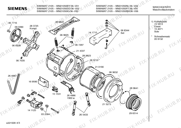 Схема №3 WM21050FF SIWAMAT 2105 с изображением Панель управления для стиралки Siemens 00355738