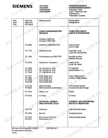 Взрыв-схема телевизора Siemens FC215L4FF - Схема узла 02