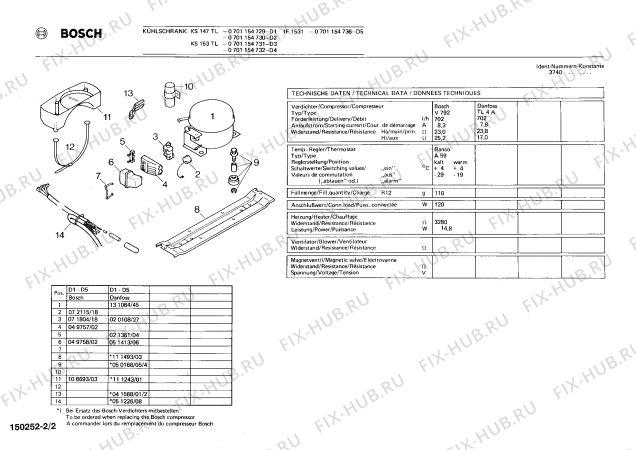 Взрыв-схема холодильника Bosch 0701154730 KS147TL - Схема узла 02