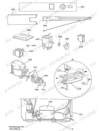 Взрыв-схема холодильника Electrolux GTE2600 - Схема узла Electrical equipment