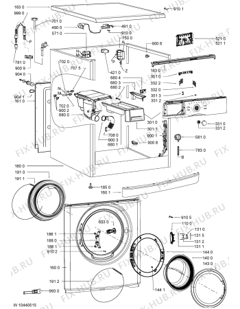 Схема №1 WAC 7200 с изображением Декоративная панель для стиральной машины Whirlpool 481010408432