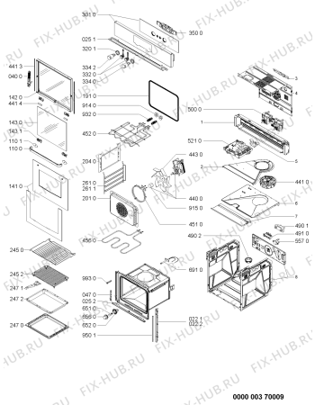 Схема №1 AKZ 453 IX с изображением Обшивка для плиты (духовки) Whirlpool 480122100973