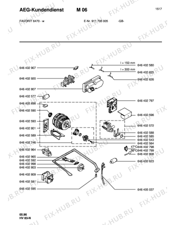 Взрыв-схема посудомоечной машины Aeg FAV6470W GB - Схема узла Electrical equipment