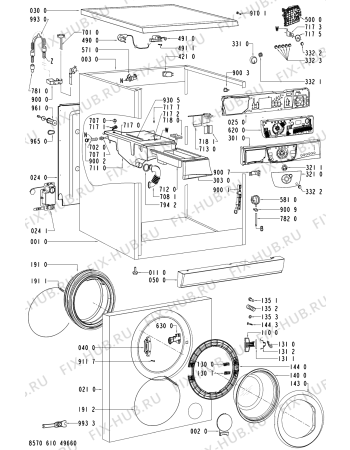 Схема №2 AWM 6125/P с изображением Обшивка для стиральной машины Whirlpool 481245215763