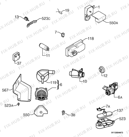 Взрыв-схема посудомоечной машины Privileg 257604_10020 - Схема узла Electrical equipment 268