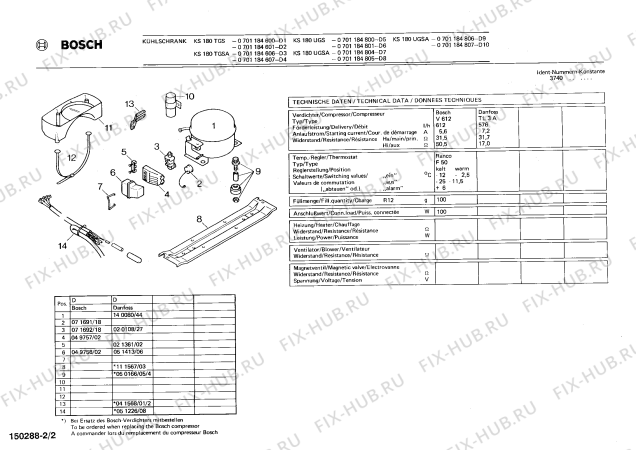 Взрыв-схема холодильника Bosch 0701184805 KS180UGSA - Схема узла 02