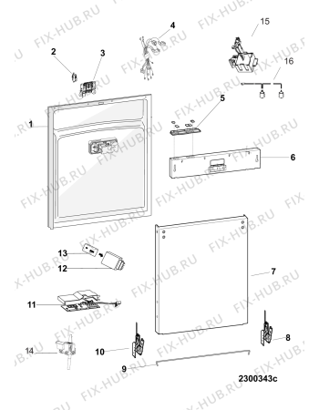 Взрыв-схема посудомоечной машины Hotpoint-Ariston HIO3T123WFT (F105641) - Схема узла