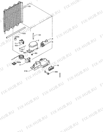 Взрыв-схема холодильника Alno AGE8106IW - Схема узла Functional parts
