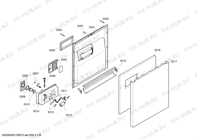 Схема №3 DGS5502 с изображением Панель управления для посудомойки Bosch 00668658