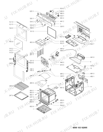 Схема №1 AKZM 830/IX с изображением Клавиша для плиты (духовки) Whirlpool 481010362850