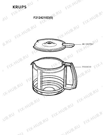 Взрыв-схема кофеварки (кофемашины) Krups F2124210D(0) - Схема узла QP001507.4P2