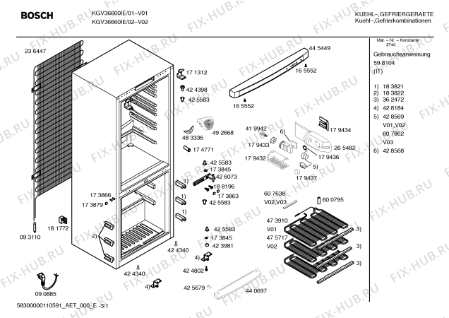 Схема №3 KGV36660IE с изображением Дверь для холодильника Bosch 00243271