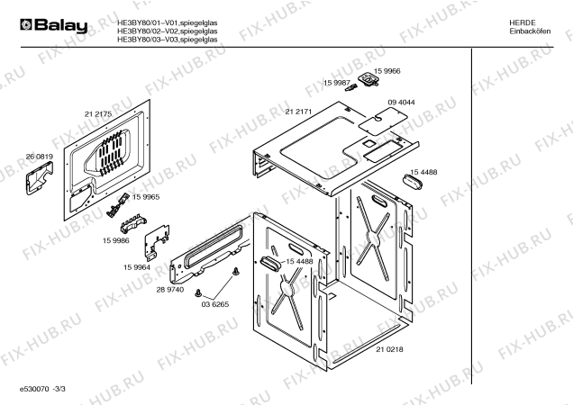 Схема №1 HE3BY80 с изображением Инструкция по эксплуатации для духового шкафа Bosch 00518417