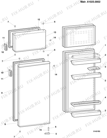 Схема №2 RG285 (F021731) с изображением Дверца для холодильной камеры Indesit C00077323