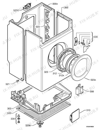 Взрыв-схема стиральной машины Electrolux EW970W - Схема узла Housing 001