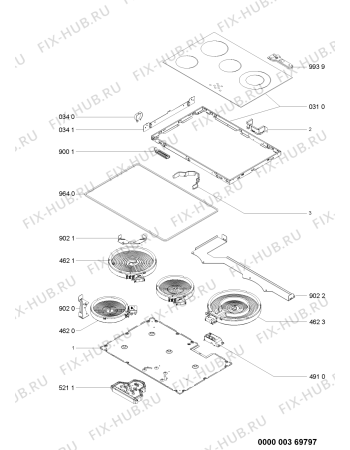 Схема №1 AKT 832/NE с изображением Керамическая поверхность для духового шкафа Whirlpool 481244039769