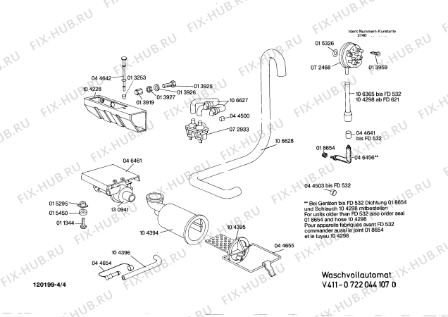 Взрыв-схема стиральной машины Bosch 0722044107 V411 - Схема узла 04