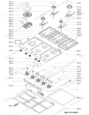 Схема №1 GMW9552IXL (F154794) с изображением Всякое для плиты (духовки) Indesit C00533111