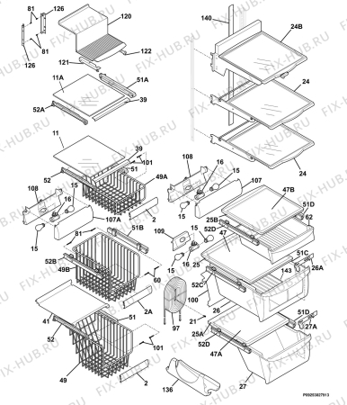 Взрыв-схема холодильника Husqvarna Electrolux QT5000FX6 - Схема узла Housing, inner