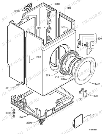 Взрыв-схема стиральной машины Zanussi Electrolux ZWD1261W - Схема узла Housing 001