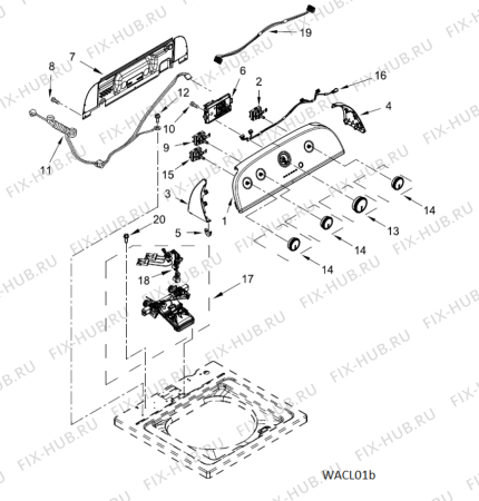 Схема №3 4KATW5215FW с изображением Обшивка для стиралки Whirlpool 488000522022