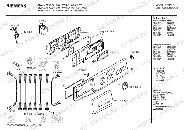Схема №4 WXLS1441 SIWAMAT XLS1441 с изображением Инструкция по установке и эксплуатации для стиралки Siemens 00591193