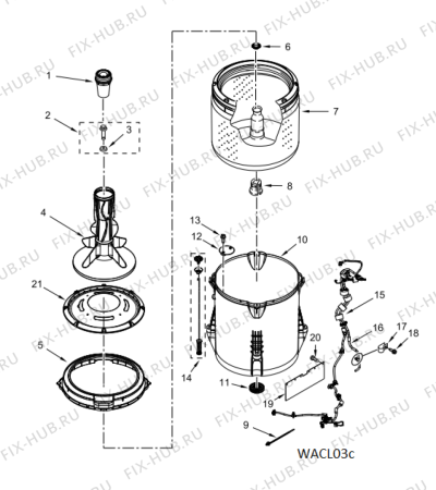 Схема №3 4KWTW4705FW с изображением Винтик для стиралки Whirlpool 488000525746
