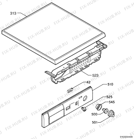 Взрыв-схема стиральной машины Zanussi TDS464E - Схема узла Command panel 037