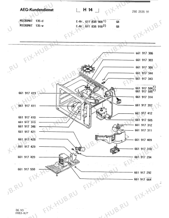 Взрыв-схема микроволновой печи Aeg MC 135 - W/GB - Схема узла Section3