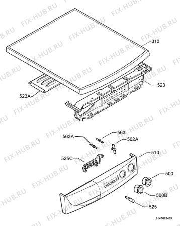 Взрыв-схема стиральной машины Zanussi Electrolux ZWF1221W - Схема узла Command panel 037