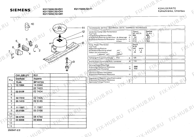 Взрыв-схема холодильника Siemens KU173202 - Схема узла 02