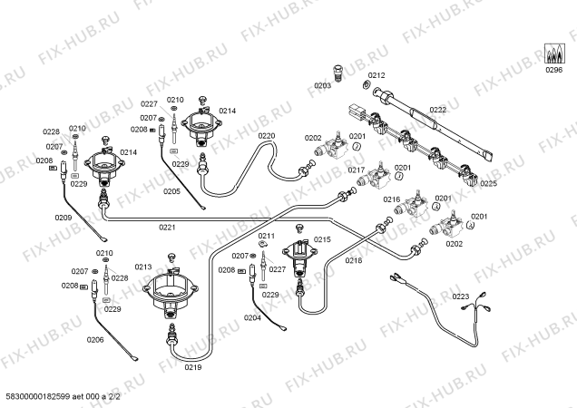 Схема №1 NGU4155DT Bosch с изображением Газовый кран для плиты (духовки) Bosch 00758247