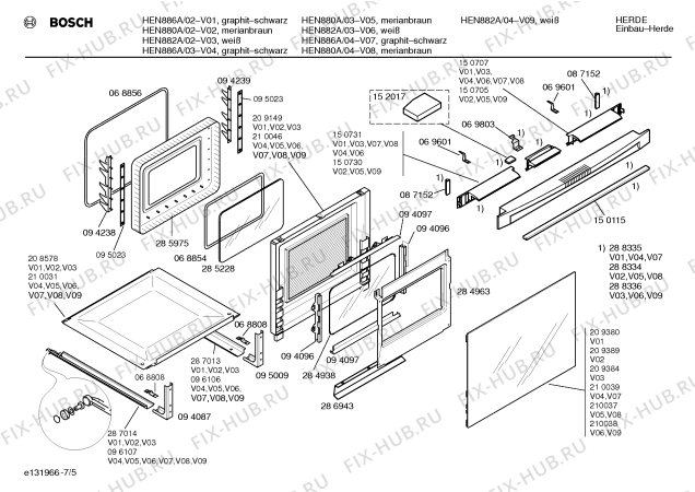 Схема №2 HEN886A с изображением Панель для духового шкафа Bosch 00285978