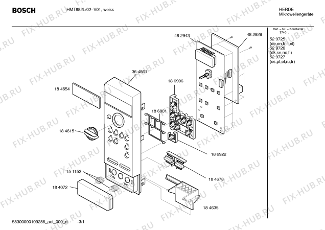 Схема №3 HMT882L с изображением Инструкция по эксплуатации для микроволновой печи Bosch 00529727