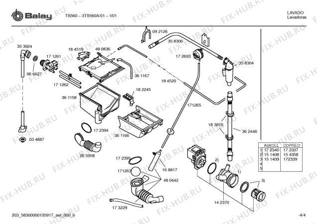 Взрыв-схема стиральной машины Balay 3TS560A TS560 - Схема узла 04