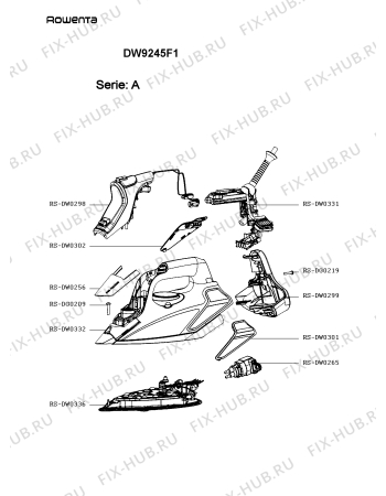 Схема №2 DW9245F1 с изображением Ручка для электроутюга Rowenta RS-DW0300
