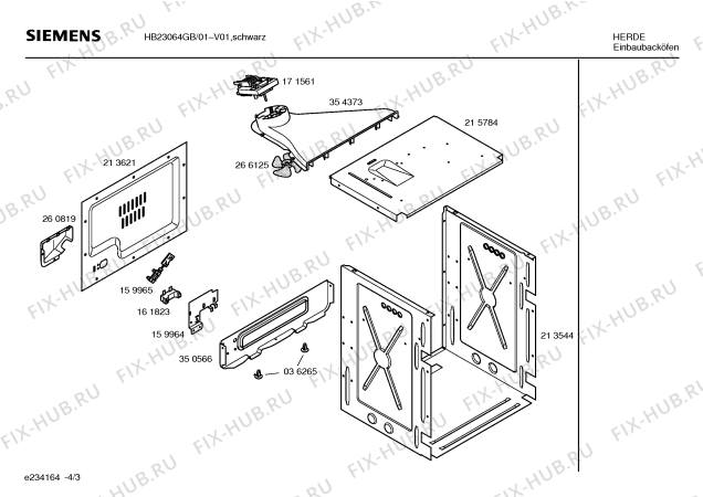 Взрыв-схема плиты (духовки) Siemens HB23064GB - Схема узла 03