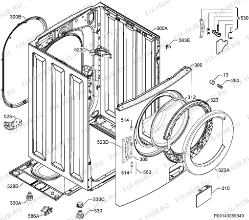 Схема №4 JLWM1203 с изображением Модуль (плата) для стиралки Electrolux 973914521851001