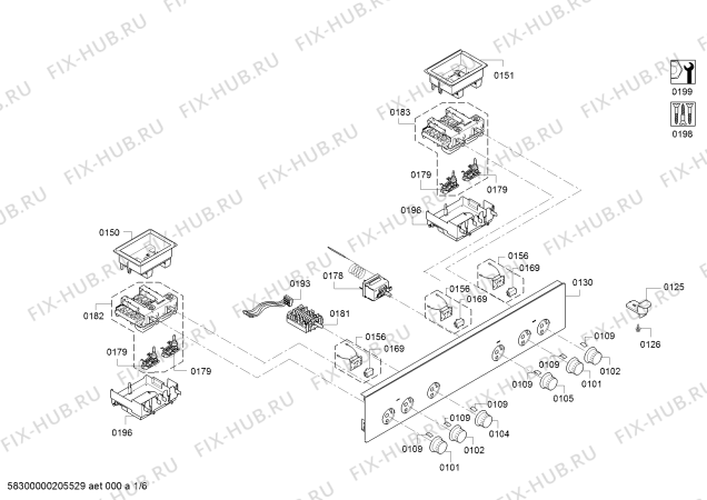 Схема №5 HE20AB220 с изображением Панель управления для духового шкафа Siemens 00669082