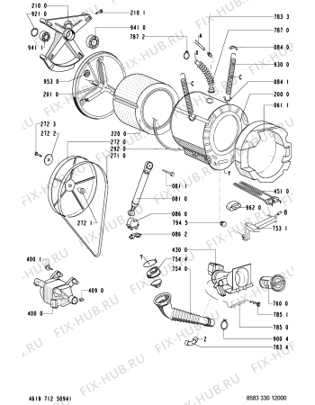 Схема №1 WAK 1600 HE/2-D с изображением Винтик для стиралки Whirlpool 481250218361