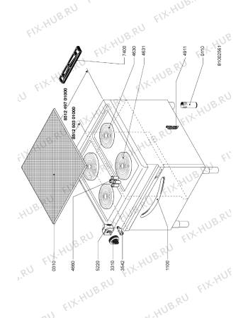 Схема №1 AGB 497/WP с изображением Затычка для плиты (духовки) Whirlpool 483286000412