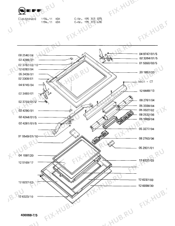 Взрыв-схема плиты (духовки) Neff 195303035 1194.11HSK - Схема узла 05