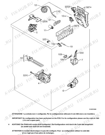 Взрыв-схема стиральной машины Rex RIL1000XC - Схема узла Electrical equipment 268