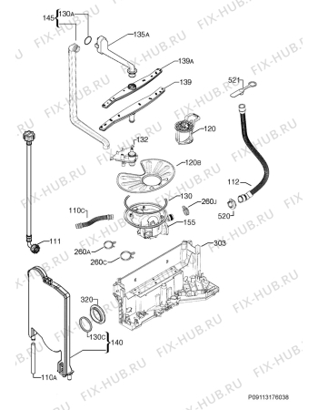 Взрыв-схема посудомоечной машины Simpson SSF6105W - Схема узла Hydraulic System 272