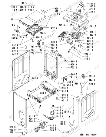 Схема №2 AWT 8108 с изображением Обшивка для стиральной машины Whirlpool 481245211123