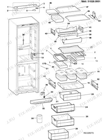 Взрыв-схема холодильника Ariston MBA45D2NFI (F038772) - Схема узла