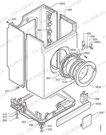 Взрыв-схема стиральной машины Arthurmartinelux AW967F - Схема узла Cabinet + armatures