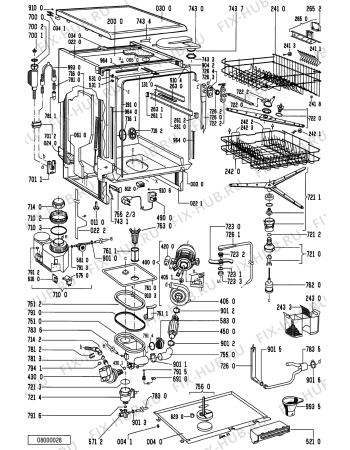 Схема №1 GSF 4741 W-WS с изображением Обшивка для посудомоечной машины Whirlpool 481245379497