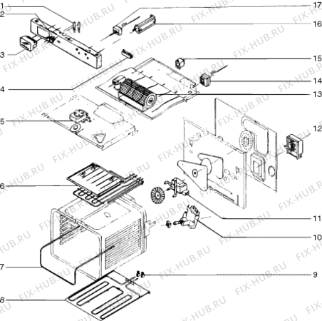 Взрыв-схема плиты (духовки) SCHOLTES FE854WH (F014411) - Схема узла